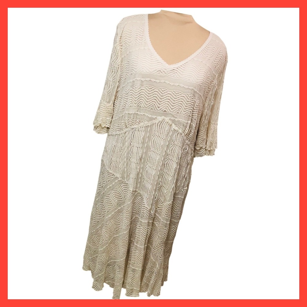 The Pyramid Collection Lace Boho Midi Dress Romantic Whimsigoth Shabby Womens 3X
